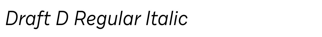 Draft D Regular Italic